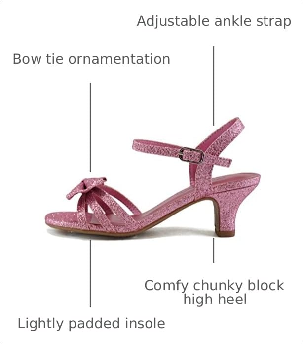Image of Soda Girly-2 Children's Girl's Open Toe Slingback Block High Heel Sandals