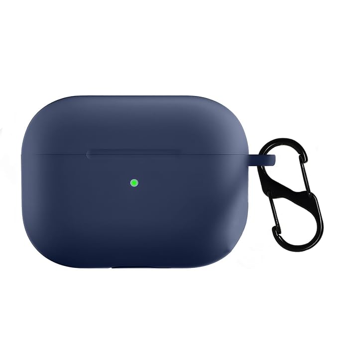 KACA Silicone Soft Case Cover with Keychain for Airpods Pro 2 Case 2022, AirPods Pro 2nd Generation Cover (Midnight Blue)