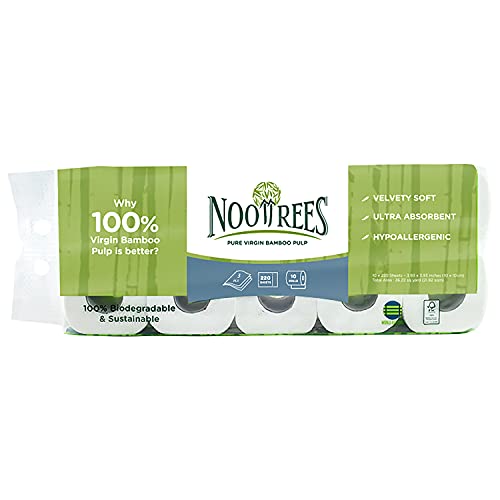 NooTrees Bamboo 3-Ply Bathroom Rolls Pack (10 Rolls 220 Sheets Each)