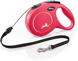 Flexi New Classic Cord Red Medium 8m Retractable Dog Leash/Lead for dogs up to 20kgs/44lbs