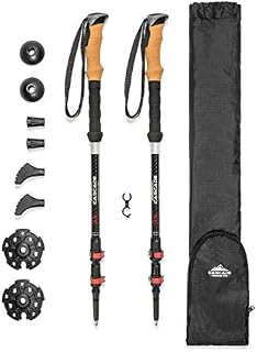 Cascade Mountain Tech 3K Carbon Fiber Adjustable Trekking Poles - Ultralight Lightweight Quick