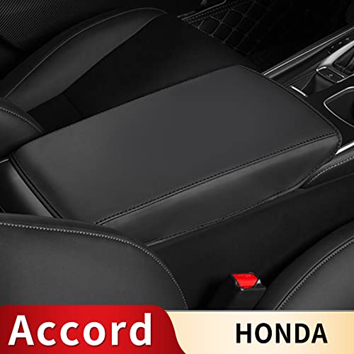 TTX LIGHTING Car Armrest Cover for 2018 2019 2020 2021 Honda Accord/Hybrid Automotive Center Console Cover Pad Waterproof Faux Leather Car Console Cover Seat Box Protector(Black)