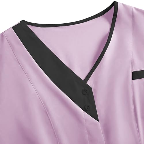 Image of 2026 Scrub for Cleaning Jobs Uniform, Multi Pockets Scrubs for Women Sets, V-Neck Top & Straight Leg Pants Scrubs Set