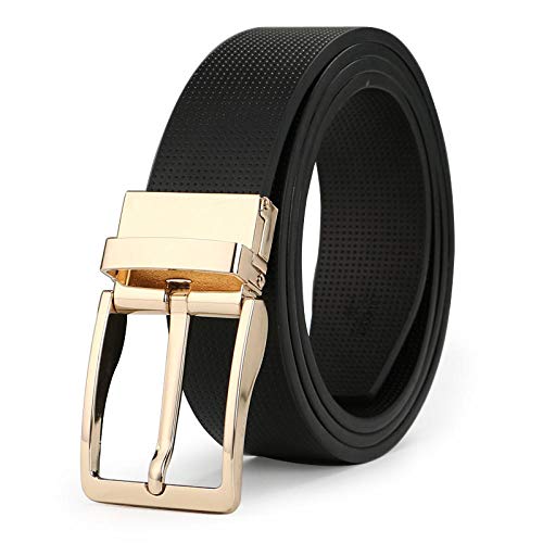 Ceinture de fantaisie double face pour hommes avec boucle rotative pratique