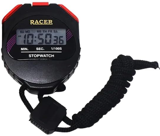 Digital Stopwatch for Sports Training with LCD Display | Professional Timer with Alarm, Split Time & 1/100 Second Accuracy | Handheld Stopwatch with Lanyard (Black)-image-13