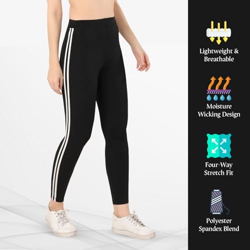 Image of TRASA Women's and Girls Skinny Fit Gym High Waist, Workout Trackpants 4 Way Stretch Yoga Pants, Available Sizes:- S,M,L,XL,2XL,3XL