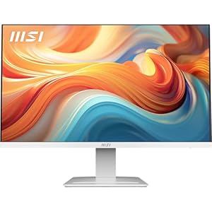 msi PRO MP273W E14A 27-inch IPS 1920 x 1080 (FHD) Gaming Office Monitor, 144Hz, Free-Synch, HDMI, DisplayPort, VGA Port, VESA Mountable, Tilt, Speaker, 4-Side Slim Bezel 1ms, White