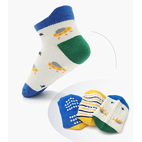 Fly love 12 Pack Baby Toddlers Grips Ankle Socks Kids Non Slip Anti Skid Low Cut Cotton Gift Socks2