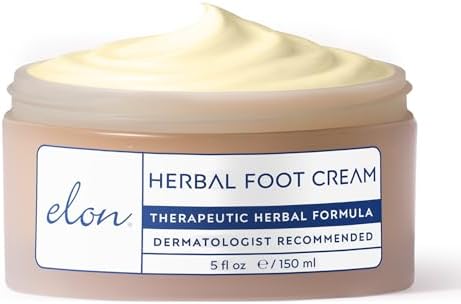Elon Herbal Foot Cream (5 oz.) – Hydrating Foot Healing Cream w/Vitamin E & Green Tea Extract – Moisturizing & Instant Relief – For Dry Cracked Feet