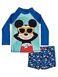 United Labels Disney Mickey Mouse bañador de 2 Piezas UV 50 para niño, Azul, Talla 98/104, Camiseta + Short