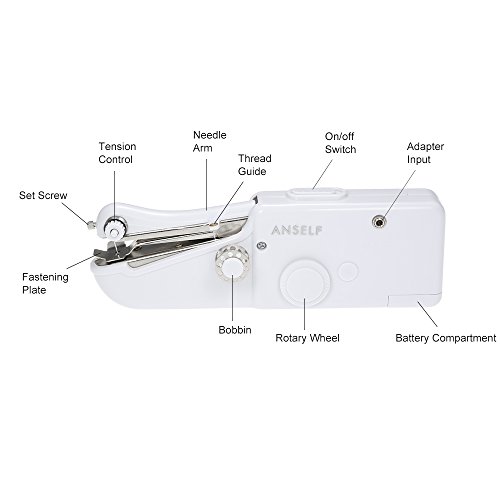 Decdeal Anself Handheld Portátil Mini Máquina De Costura Elétrica Doméstica Sem Fio Ferramenta de Po