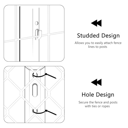 Thealyn Fence Posts 3 Feet, Pack of 10, Metal Fence Poles U Post Sturdy Duty Fence Stakes Step in Post No Dig Fence Post for Garden Wire Fence Steel Sign Post (Fits to 2-ft Fence Mesh)