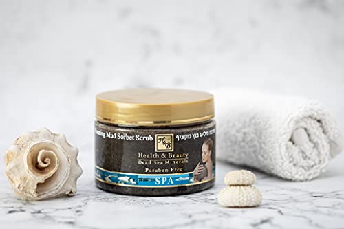 H&B Foaming Mud Sorbet Exfoliating Body Scrub With Dead Sea Salt And Body Oils- Coconut Oil, Argan Oil- Shower Scrub, Foot Scrub Paraben Free - 450Gr - Dead Sea Minerals #TOP3