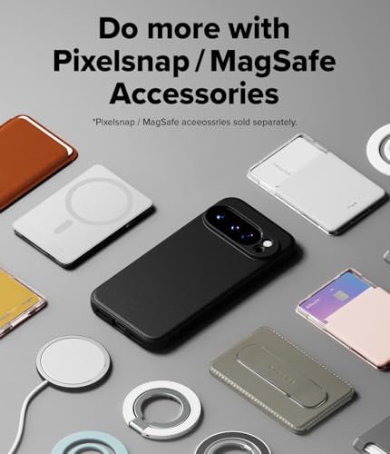 Image of Ringke Onyx Designed for Google Pixel 10 Pro XL Case [Compatible with MagSafe] [Non-Slip Grip Texture] Anti-Fingerprint Slim-Fit Lightweight Protective Back Cover - Magnetic Black