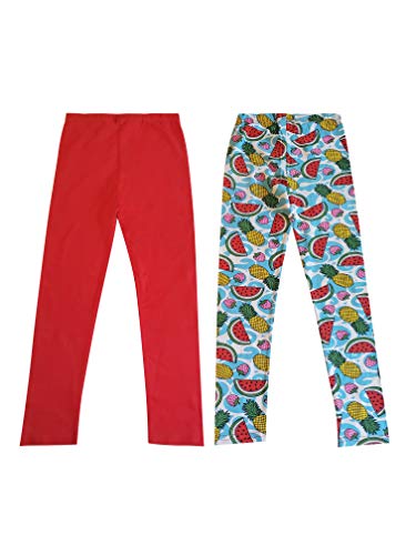 Just Love Leggings for Girls, Comfortable Stretch Solid & Printed Leggings (Pack of 2)2