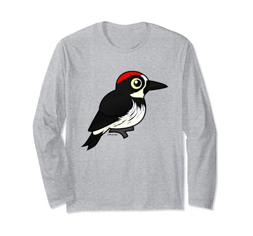 Birdorable Acorn Woodpecker Cute Cartoon Bird Design Long Sleeve T-Shirt