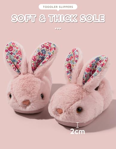 Owif Toddler Slippers Boys Girls Kids House Slippers Dinosaur Bunny Slippers Non-Slip Warm Winter Slippers Soft Fuzzy Slippers Indoor House Shoes,Bunny Pink,9.5-10 Toddler thumb #2