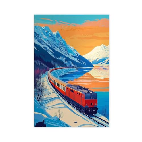 Poster de tourisme sibérien sur toile 50x75 cm pour décoration de salon