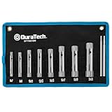 DURATECH 10-tlg Rohrsteckschlüsselsatz 6-22 mm inkl. Drehdorn, Doppelsteckschlüssel-Set für Wasserhähne, Mischbatterien und Sanitärinstallation, Metrisch, mit Rolltasche