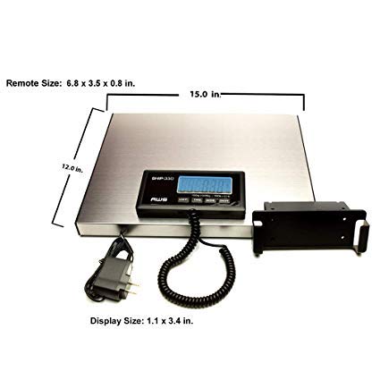 American Weigh Scale Ship Series Digital Heavy Duty Shipping Postal Scale, Large Platform Stainless Steel, 330Lbs X 0.1Lbs (Amw-Ship330) #TOP5