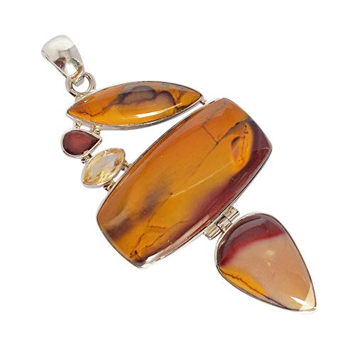 Pendentif Jaspe Mookaite argent véritable anti-ternissement