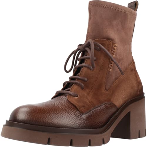 Hispanitas Para Mujer. HI254281 Botines De Piel Zurich Rock MarróN (39), 5 A 8Cm, Cremallera, Casual