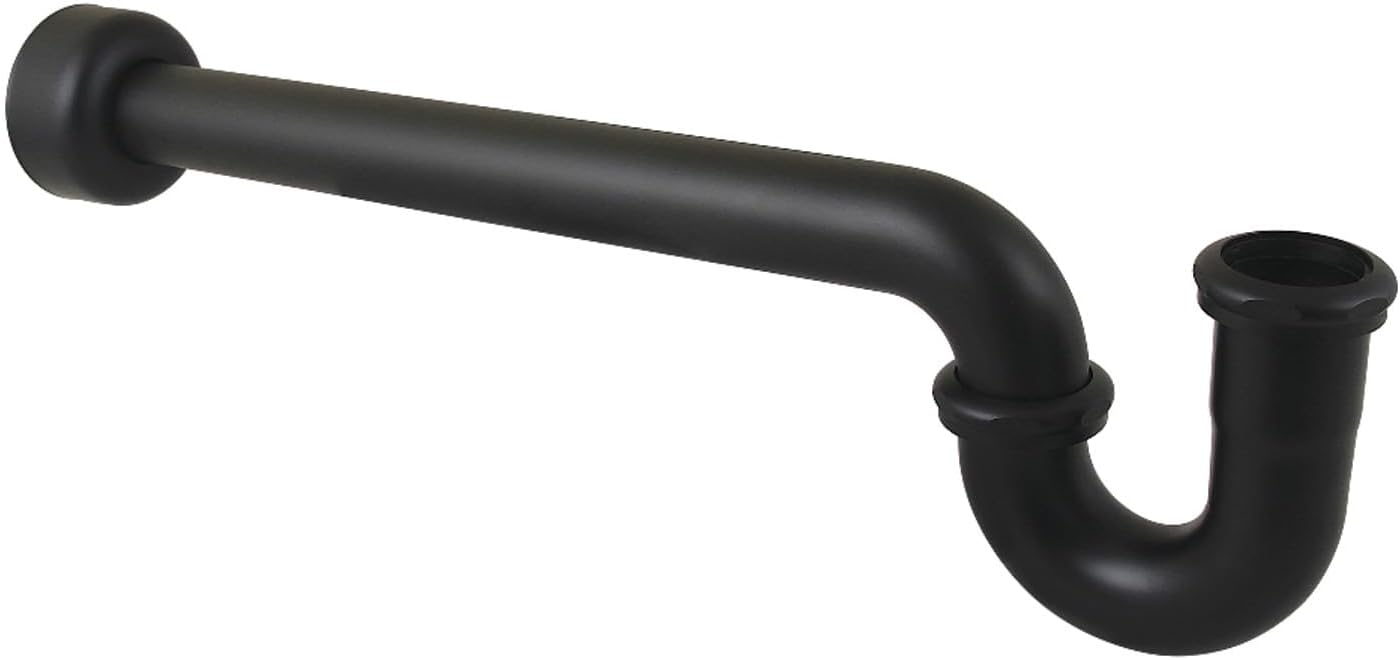 Kingston Brass CC9120MB 1-1/2" P-Trap with Box Flange, 24" Length, 18 Gauge, Matte Black