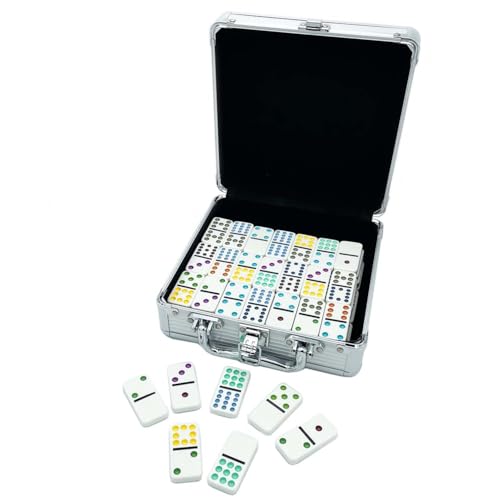 Front Porch Classics, Mexican Train Domino Set On-The-Go Aluminum Carrying Case, 2 to 8 Players Ages 8 to 99 by Front Porch Classics - Image 2