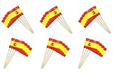 Durabol Palillos de Cóctel con Bandera de España – Juego de 25PCS – Palillos descartables (25PCS)