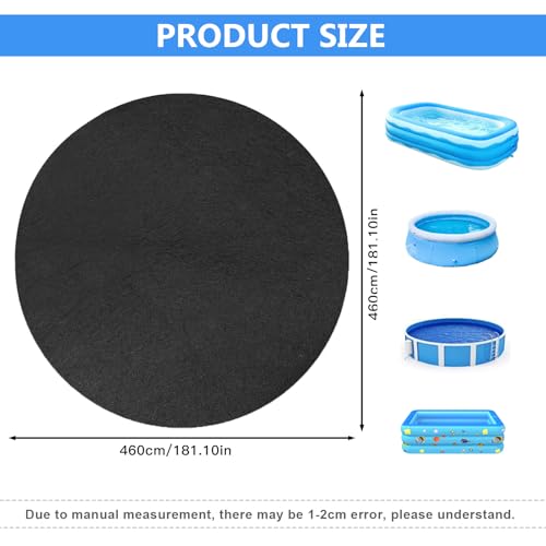 Miniatura 2 de Bocguy Lona De Suelo Redonda Para Piscina, Protector Suelo Piscina Redonda Para Exteriores, Jacuzzi, Piscina, Base De Suelo 460cm, Redondo