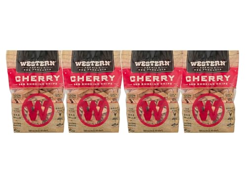 Western Cherry BBQ Smoking Chips – 100% Real Wood for Grilling & Smoking – Sweet, Fruity, and Tangy Smoke Flavor – Perfect for Chicken, Fish, Salmon, Sausages & Poultry (Cherry)