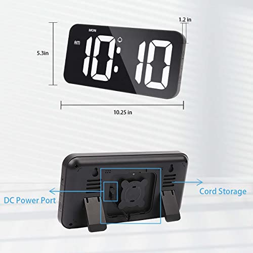 Alanas Large Digital Wall Clock, Big Digits Display With Alarm, Time, Date And Day Of Week Display, Adjustable Dimmer, Auto Dst, Electronic Wall Desktop Clocks For Living Room Office Gym Garage #TOP4