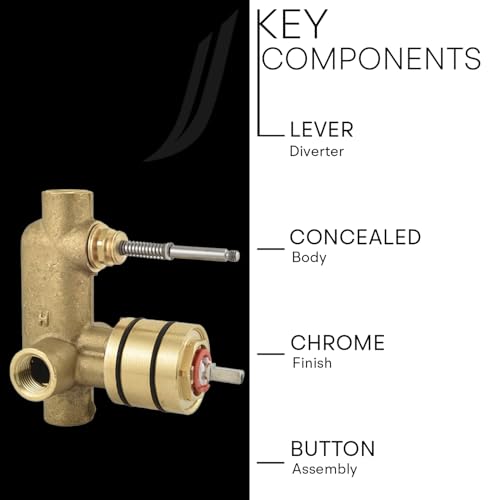 Image of Jaquar Concealed Body for Single Lever Diverter - 40mm Cartridge with Top Button Assembly, (No Exposed Part), Chrome