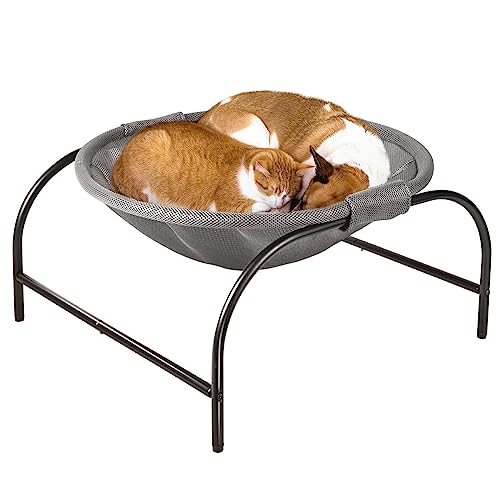 JUNSPOW Cama para gatos, cama para perros, hamaca para mascotas, cama independiente para gatos, suministros para mascotas, lavado completo, excelente transpirabilidad, fácil montaje, A01A-L, Gris