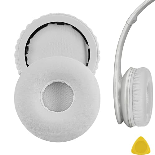 Geekria Replacement Ear Pads Compatible with Beats Solo Wireless (Solo-Bluetooth) (810-00012-00) (810-00012-01) Headphones, Ear Cushions with Video Guide (White)