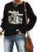 Ykomow Happy Easter Sweatshirt Women Long Sleeve Cute Bunny Rabbit Graphic Tees Pullover (L, 6-Black)