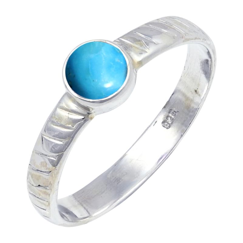 Bague turquoise de laboratoire argent 925 bague durable sans ternir