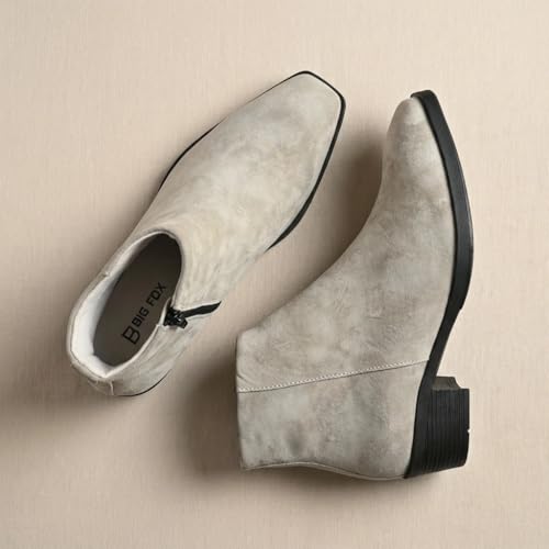 Image of Big Fox Men's Premium Suede Cuban Boots | Stylish Ankle-Length Casual Boots | Lightweight & Comfortable