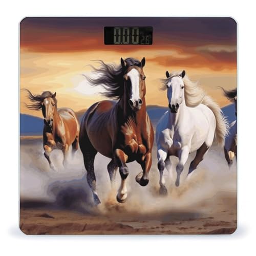 Báscula digital de baño con diseño Running Horses