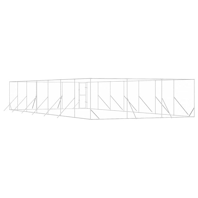 Foto 8 de 8 de vidaXL Perrera de Exterior Acero galvanizado Plateado 6x14x2 m