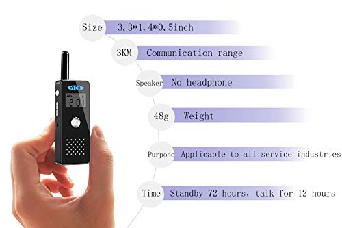 YICHI Ultra Slim Long Range Two-Way Radios Portable Ultra-Thin UHF 400-470Mhz 22 Channel Rechargeable Walkie Talkies - Thumbnail 7