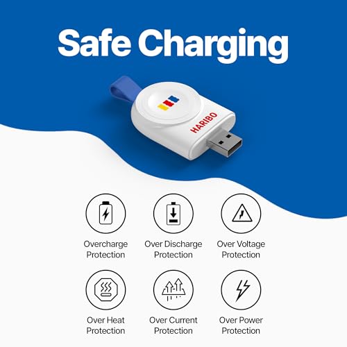 Haribo Magnetic Wireless Charger for Apple Watch, USB-A Compact Charging Dock, Pocket-Size, Gummy Bear Style, Compatible with Apple Watch Series 1–9, SE, Ultra - image 6