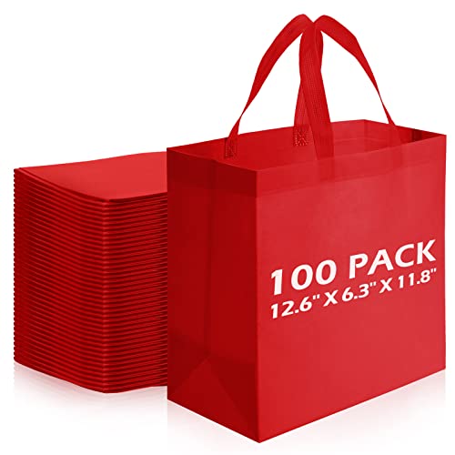 Reginary 100 PCS Reusable Totes Bags - Non Woven Grocery Handle Bags for Shop Events & Retail...