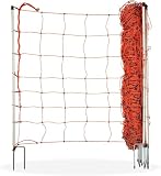 horizont Filet pour moutons avec double pointe, clôture pour moutons, longueur 50m, hauteur 90cm, orange, filet électronique, clôture de pâturage pour moutons, clôture électrique, clôture pour chèvres