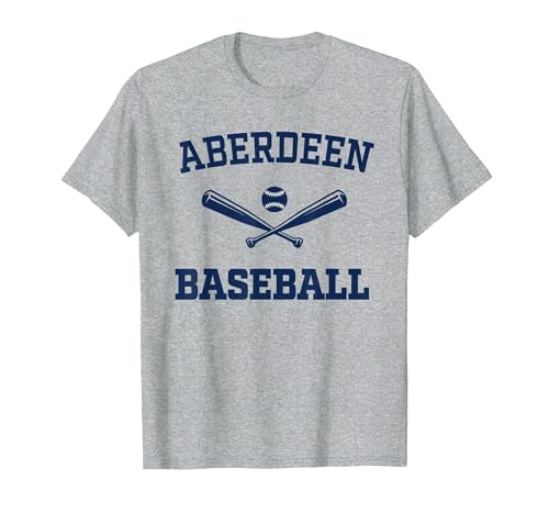 Aberdeen Baseball Athletic Sports Fan T-Shirt, Men, Heather Grey, 6X-Large