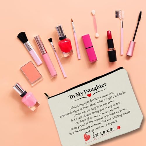 Daughter-Gifts-Makeup-Bag-Perfect-To-My-Daughter-Cosmetic-Bag-From-Mom-For-Daughters-Women-Teen-Girls-Ideal-Gift-for-Travel-Birthdays-Christmas-Daughter-Gifts