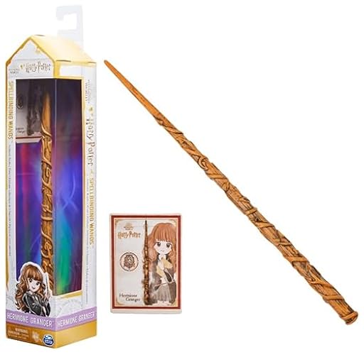 HARRY POTTER-WIZARDING WORLD - VARITA HERMIONE GRANGER DELUXE - Auténtica Varita de Hermione Granger de 30 cm con Tarjeta de Hechizo - 6062057 - Juguetes Niños 6 Años + | Ya disponible en tu tienda friki favorita! En mundofriki.es!
