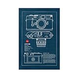 QZFNCOYU Leica M3 Kamera, Blaupausen-Poster, Leinwand, Poster, Schlafzimmer, Dekoration, Landschaft, Büro, Raumdekoration, Geschenk, 60 x 90 cm
