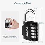 Puroma 2 Pack Combination Lock for Locker 4 Digit Outdoor Waterproof Padlock for School, Gym, Sports, Fence, Toolbox, Gate, Case, Outdoor, Hasp Storage (Black) - Image 2