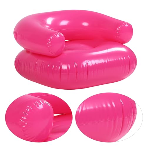 Sofá inflable suave rosa traslúcido con estructura ergonómica y cómoda 8
